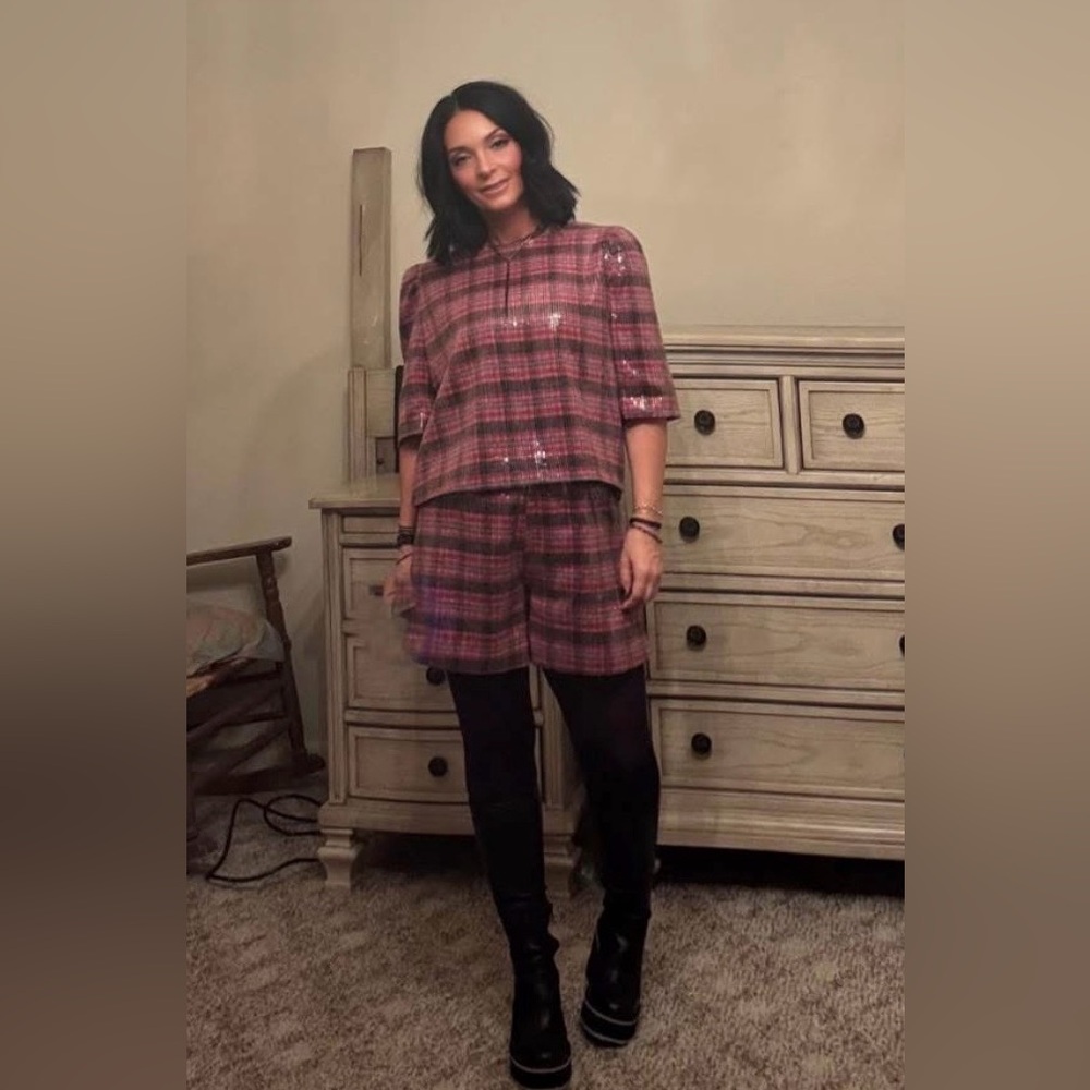 Glam Red and Black Plaid Romper - Picture 7 of 7